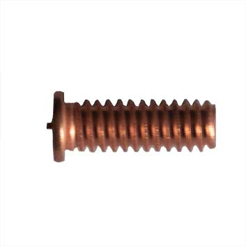 M4-0.70 CD Weld Stud, Flanged, Mild Steel Copper Coated