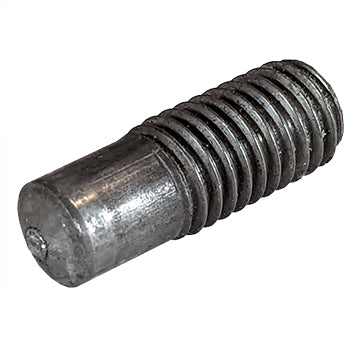 Stainless steel 1/2-13 arc stud with partial thread and P ferrules, used for secure fastening in industrial applications.