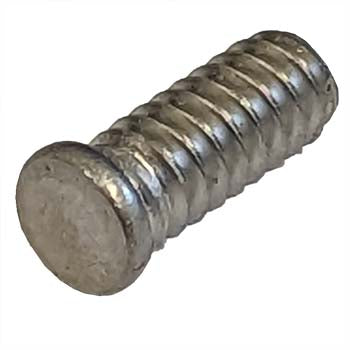 Stainless steel flanged stored arc weld stud, 6-32 x 3/8 inch stainless steel